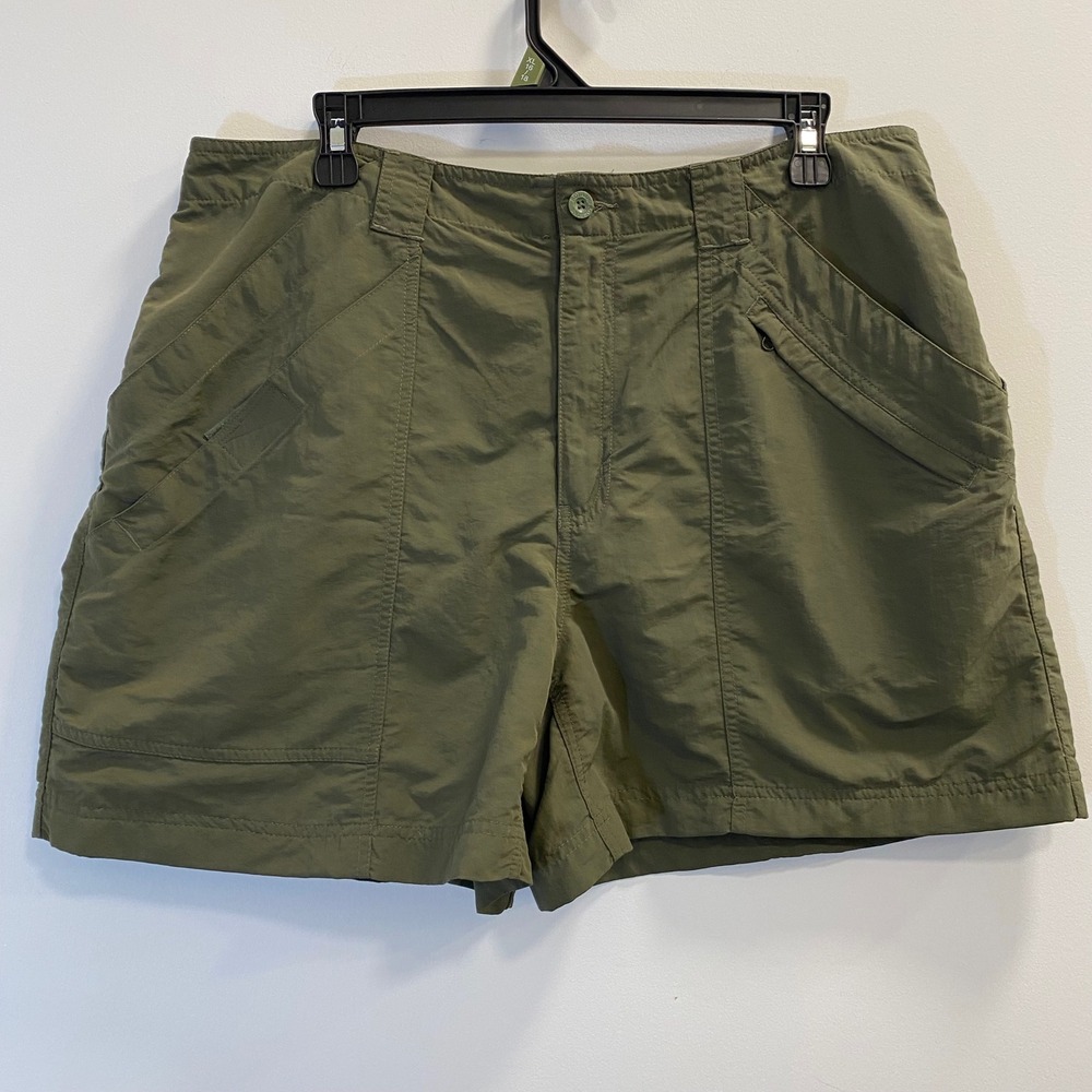 Royal Robbins Hiking Shorts Women 16 Green Nylon Utility Gorpcore Outdoor Travel